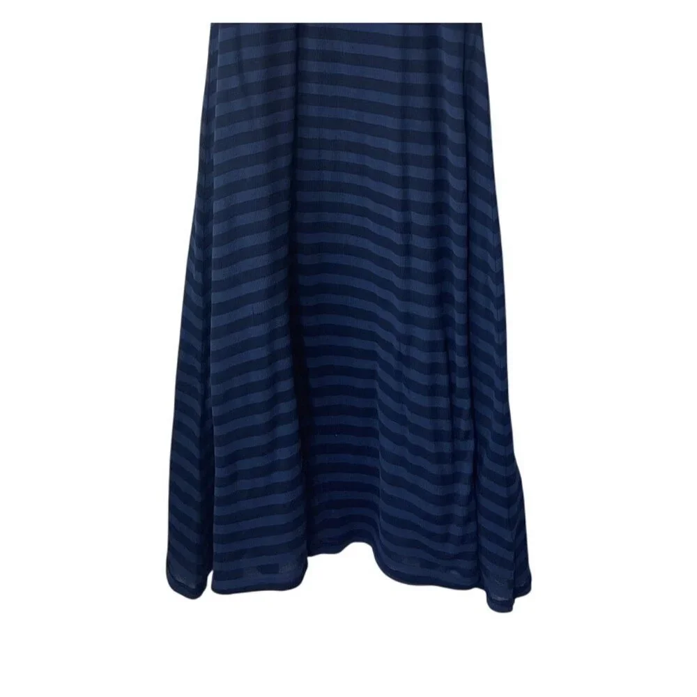 Lauren Ralph‎ Lauren Striped Dress Size M Navy Nautical Beachy Halter Flowy Mini